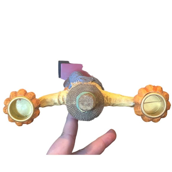 Halloween Fall‎ Thanksgiving Creepy Hollow Midwest wood Scarecrow Candle Holders - Picture 13 of 13